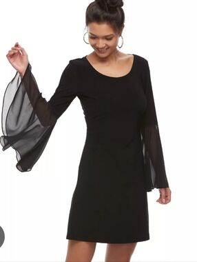 MSK Black Bell-Sleeve Women's Dress